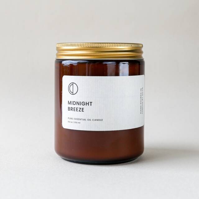 Midnight Breeze Candle - Vetiver + Patchouli Rose Geranium Naturally Scented Candle With Essential Oils. Soy Wax - image 1