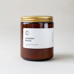Midnight Breeze Candle - Vetiver + Patchouli Rose Geranium Naturally Scented Candle With Essential Oils. Soy Wax - thumbnail 1