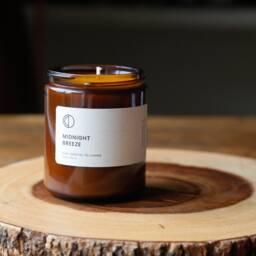 Midnight Breeze Candle - Vetiver + Patchouli Rose Geranium Naturally Scented Candle With Essential Oils. Soy Wax - thumbnail 2