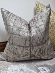 Luxury Glam Grey Cushion Cover, Sofa Bed Pillow Cover Neutral Decor, Pillow Cover John Lewis Kyla Metallic Grey Modern Home Decor Double Sid - thumbnail 1