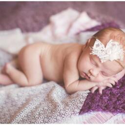 Purple Puff Newborn Baby Blanket Photography Prop - thumbnail 3