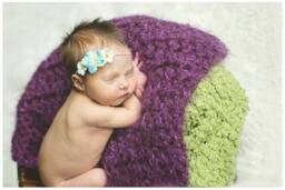 Purple Puff Newborn Baby Blanket Photography Prop - thumbnail 1