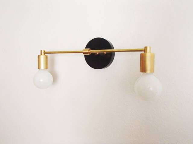 Modern Wall Sconce - Twin Arm Minimalist Contemporary Vanity Bathroom Light Hallway Kitchen Lighting Entryway Ul Listed - image 1