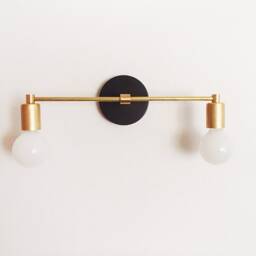 Modern Wall Sconce - Twin Arm Minimalist Contemporary Vanity Bathroom Light Hallway Kitchen Lighting Entryway Ul Listed - thumbnail 2