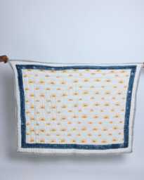 Personalized Baby Blanket, 100% Cotton Crib Quilt, Custom Shower Gift, Reversible Hand-Block Printed - thumbnail 1