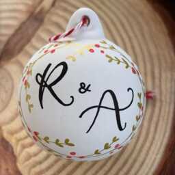Personalised Ceramic Christmas Bauble, Hand Painted Name Ornament, Tree Decoration - thumbnail 3