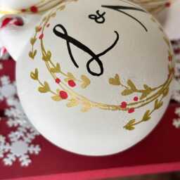 Personalised Ceramic Christmas Bauble, Hand Painted Name Ornament, Tree Decoration - thumbnail 2