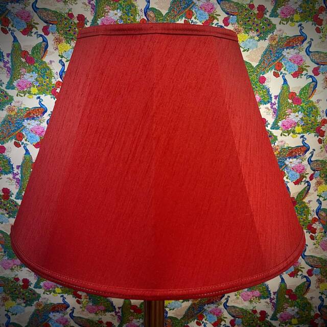 Burgundy Red Drum Lampshade Handmade Tapered Light Shade - image 1