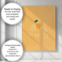 Minimalist Organic Orange Citrus Fruit Line Art Canvas Wall Print Decor Picture Ready To Hang - thumbnail 3