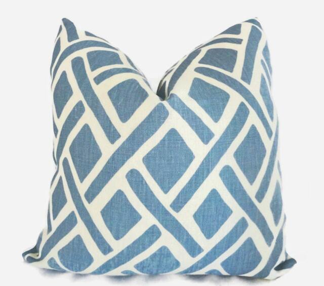 Kravet - Portfolio Thread River Blue Decorative Pillow Cover Throw Pillow Linen Blue - image 1