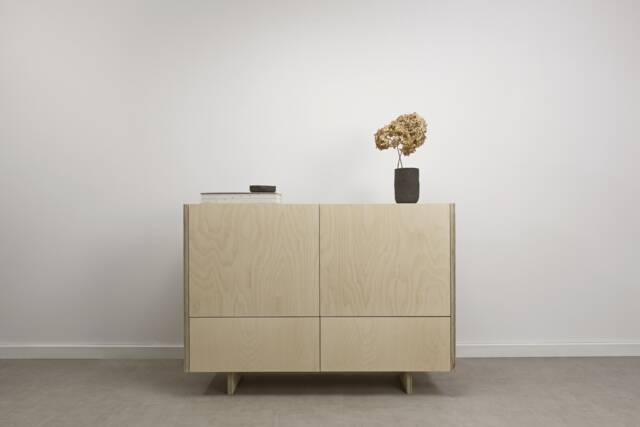 Ototo.13 Chest Of Drawers With Two Cabinets & Made Plywood, Modern Sideboard, Scandinavian Minimalist Furniture - image 1