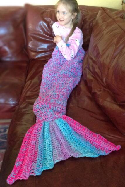 Crochet Mermaid Tail Blanket, Chunky Snuggle Sack - image 1