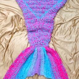 Crochet Mermaid Tail Blanket, Chunky Snuggle Sack - thumbnail 3