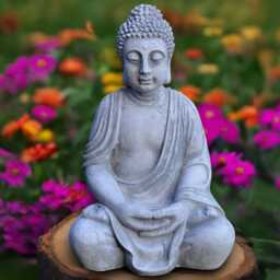 Massive Buddha Statue Concrete Sculpture Outdoor Relaxing Figurine Japanese Ornament Front Door Decor Handmade