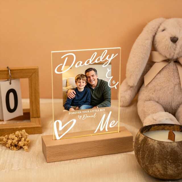Personalized Photo Night Light Gift For Dad Led Lamp, Custom Picture Light, Fathers Day For Papa Grandpa Him - image 1