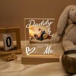Personalized Photo Night Light Gift For Dad Led Lamp, Custom Picture Light, Fathers Day For Papa Grandpa Him - thumbnail 4