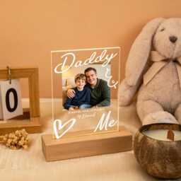 Personalized Photo Night Light Gift For Dad Led Lamp, Custom Picture Light, Fathers Day For Papa Grandpa Him