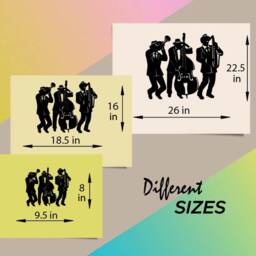 In-Style Decals Wall Vinyl Decal Art Sticker Jazz Band Musicians Music Musical Instruments Living Room Removable Mural Design 104 - thumbnail 2