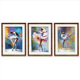 Colourful Ballerinas Framed Art Print Trio - thumbnail 4