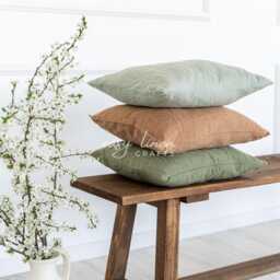 Linen Pillow Cover With Zipper Set Of 2 - Sham Covers Bed Cases Sofa Cushion Slip - thumbnail 4