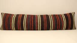 Handmade King Size Kilim Pillow Cover, 12x47 Inch - 30x120 cm Unique Lumbar Flaming Kilim Cover Bedding Pillow Oblong 4Oyf-115 - thumbnail 1
