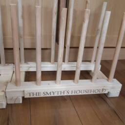 6 Pairs Personalised Engraved Wellington Boot Wooden Stand Storage Wellies Rack Welly Shoes Organiser Porch Entryway Furniture - thumbnail 3