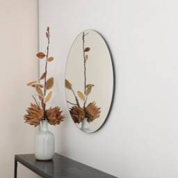 Contemporary Round Frameless Mirror, Minimalist Mirror - thumbnail 3