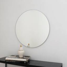 Contemporary Round Frameless Mirror, Minimalist Mirror - thumbnail 1
