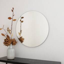 Contemporary Round Frameless Mirror, Minimalist Mirror - thumbnail 2