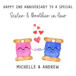 Sister & Brother in Law 2nd Anniversary Candle Gifts Cotton Presents B - thumbnail 4