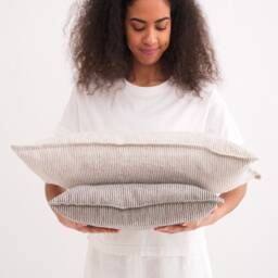Natural Linen Pregnancy Pillow Cover, Custom Lumbar Pillowcase, Long Solid Color Cushion Sham, Cozy Oversized Xl Pillowcover - thumbnail 2