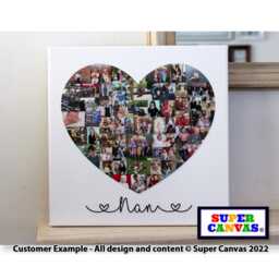 Grandchildren Heart Shape Family Photo Picture Collage Framed Canvas Print Nana Grandad Grandma Grandparents Christmas Birthday Gift - thumbnail 3