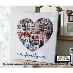 Grandchildren Heart Shape Family Photo Picture Collage Framed Canvas Print Nana Grandad Grandma Grandparents Christmas Birthday Gift - thumbnail 4