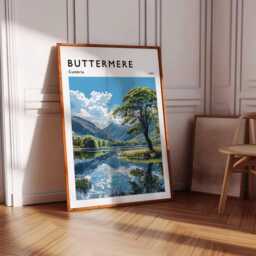 Buttermere Lake District Print Cumbria Travel Poster, UK Wall Art - thumbnail 3