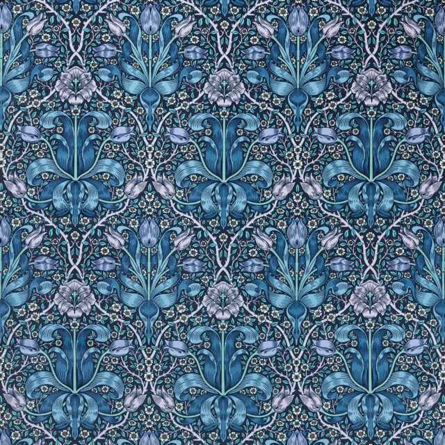 Morris & Co Spring Thicket Velvet Door Curtain Indigo