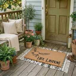 Hey Listen - Navi Zelda Doormat - Natural Coir Welcome Mat - thumbnail 2
