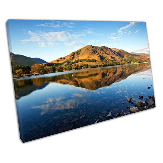 Serene Lake Buttermere Reflection Print English District Wall Art For Home & Office Decor - image 1
