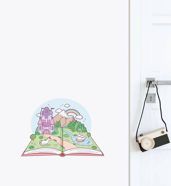 Fairy Tale Book Wall Sticker Decal - Kids Stickers, Animals Childrens Decals, Art, Room, Girl, Boy