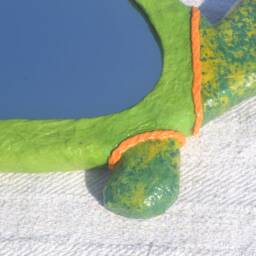 Green Turtle Wall Mirror, Paper Mache Coastal Decor - 11x5.9 Inches - thumbnail 4