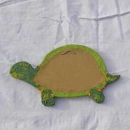 Green Turtle Wall Mirror, Paper Mache Coastal Decor - 11x5.9 Inches - thumbnail 3