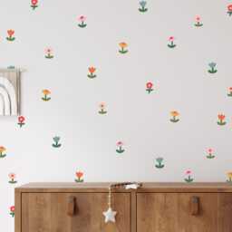 Mini Fabric Flower Wall Stickers Repositionable Nursery Decor - thumbnail 1
