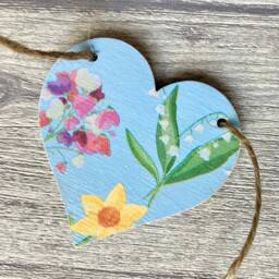 Spring Floral Bunting, Wooden Flower Garland, Botanical Wall Decor For The Home, Gardening Gifts - thumbnail 3