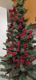 Small Burgundy Velvet Christmas Tree Bows, Set Of 10