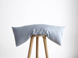 Light Blue Linen Lumbar Pillow Cover Handmade Oblong Pillowcase