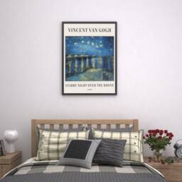 Van Gogh Starry Night Over The Rhone Wall Print, Exhibition Poster, Framed Prints - thumbnail 3
