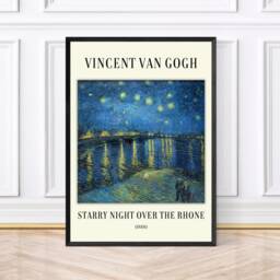 Van Gogh Starry Night Over The Rhone Wall Print, Exhibition Poster, Framed Prints - thumbnail 2