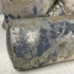 "Navy Gold Cushion Bolster 16"" X 6" - thumbnail 3