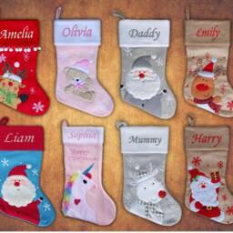 Christmas Personalised Stocking Embroidered Sack Santa - thumbnail 2