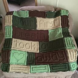 Crochet Baby Blanket, Made To Order Crochet Afghan, Throw, Your First Breath Took Ours Away - thumbnail 3