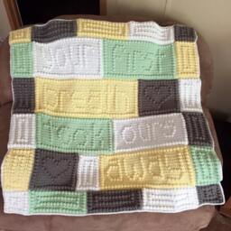 Crochet Baby Blanket, Made To Order Crochet Afghan, Throw, Your First Breath Took Ours Away - thumbnail 2
